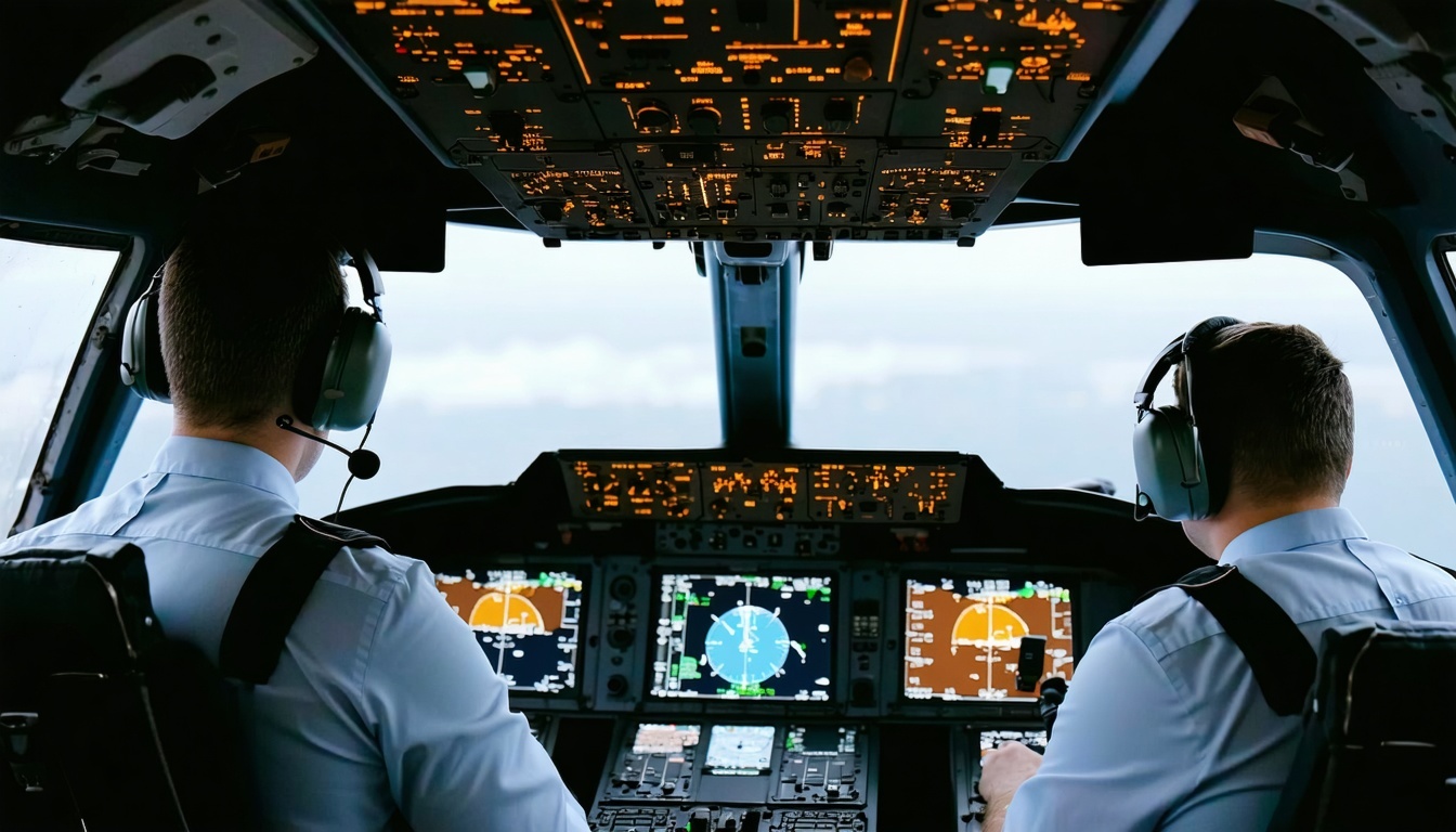 A team of aviation specialists monitoring flight operations